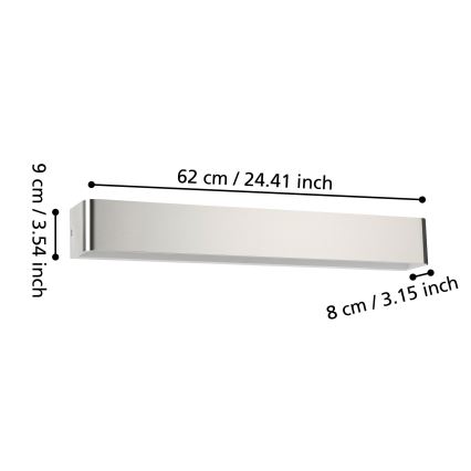 Eglo - Φωτιστικό τοίχου μπάνιου LED LED/26,5W/230V 3000K IP44 ματ χρώμιο