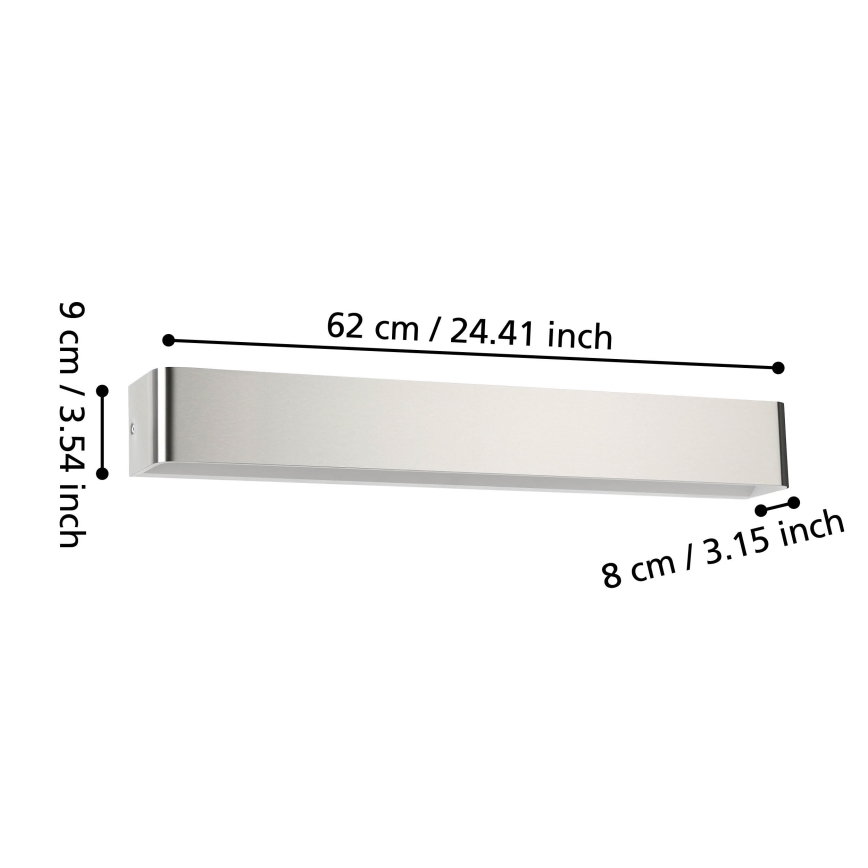 Eglo - Φωτιστικό τοίχου μπάνιου LED LED/26,5W/230V 3000K IP44 ματ χρώμιο