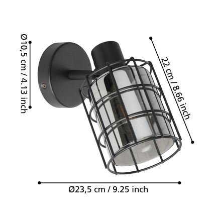 Eglo - Φωτιστικό τοίχου 1xE27/28W/230V