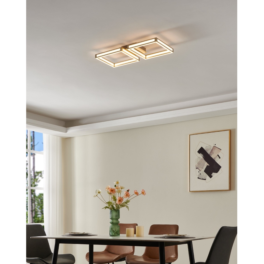 Eglo - Φωτιστικό οροφής LED 2xLED/11,2W/230V ματ χρώμιο