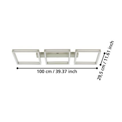 Eglo - Φωτιστικό οροφής LED 3xLED/11,2W/230V ματ χρώμιο