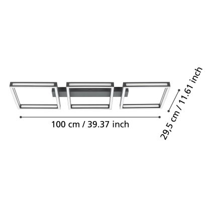 Eglo - Φωτιστικό οροφής LED 3xLED/11,2W/230V μαύρο