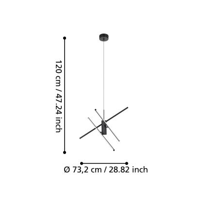 Eglo - LED Dimmable πολύφωτο κρεμαστό LED/29W/230V