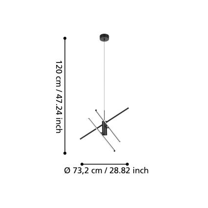 Eglo - LED Dimmable πολύφωτο κρεμαστό LED/29W/230V