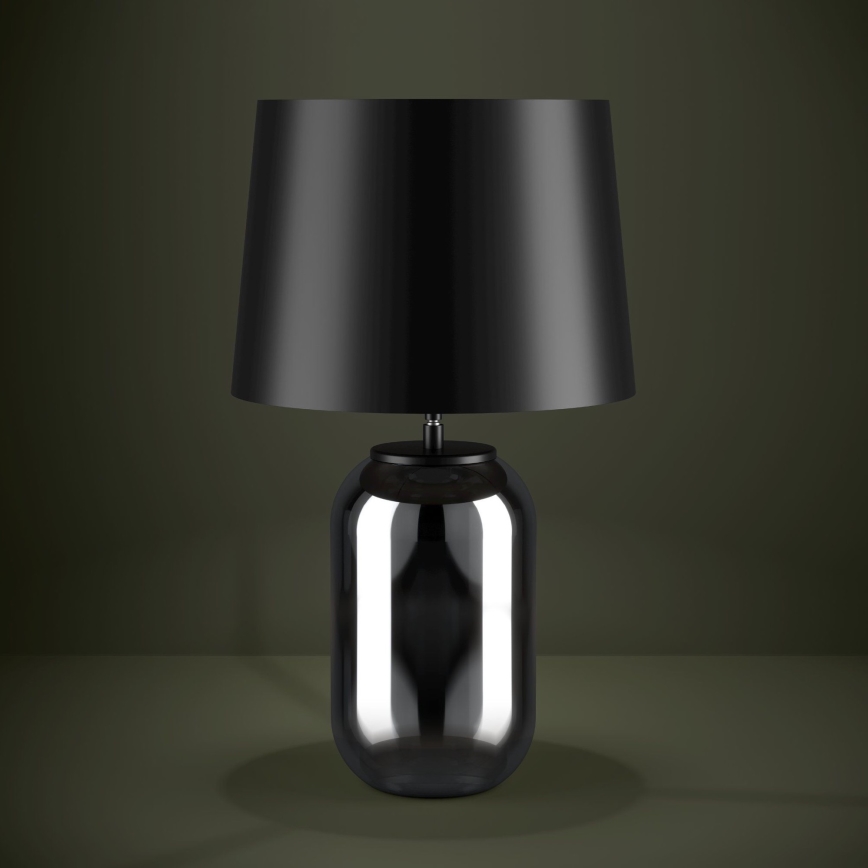 Eglo - Eπιτραπέζιο φωτιστικό 1xE27/40W/230V μαύρο/φιμέ