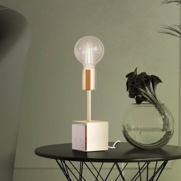 Eglo - Eπιτραπέζιο φωτιστικό 1xE27/40W/230V χρυσό/λευκό μάρμαρο