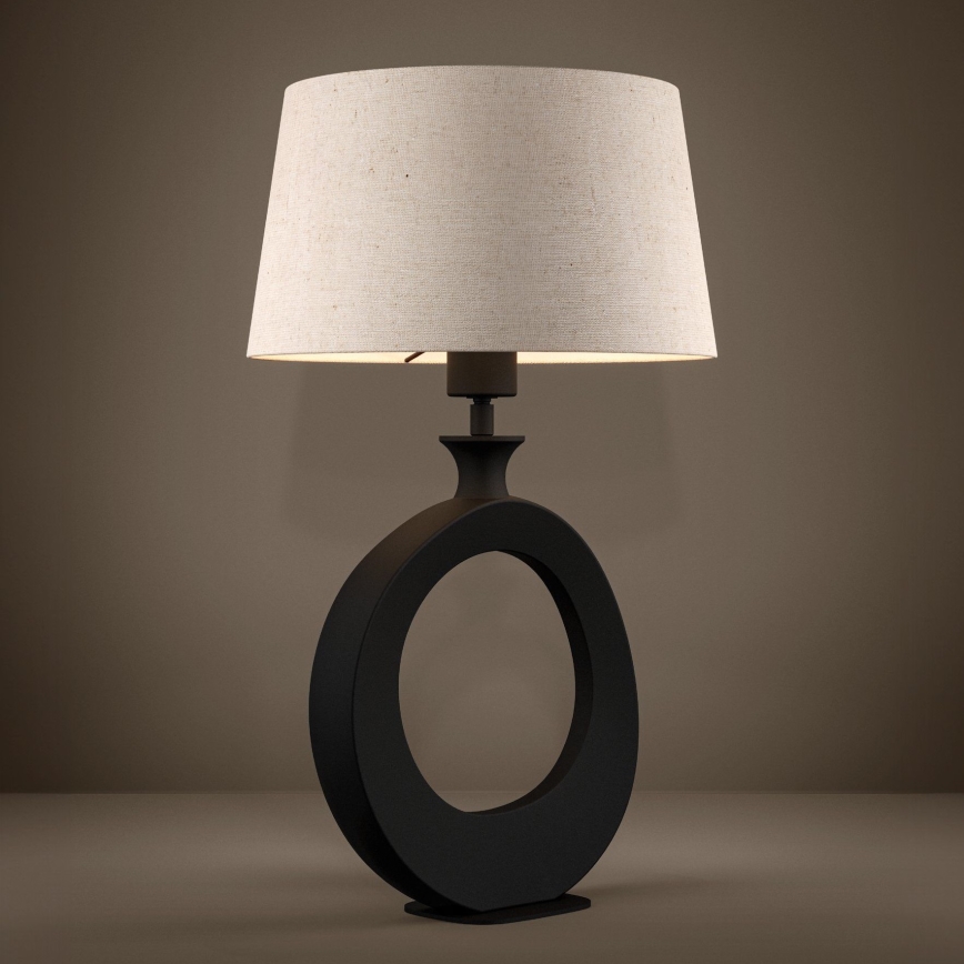 Eglo - Eπιτραπέζιο φωτιστικό 1xE27/60W/230V 52,5 cm μαύρο/κρεμ