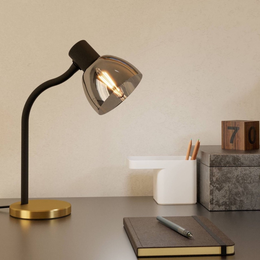 Eglo - Eπιτραπέζιο φωτιστικό 1xE14/25W/230V χρυσό/μαύρο