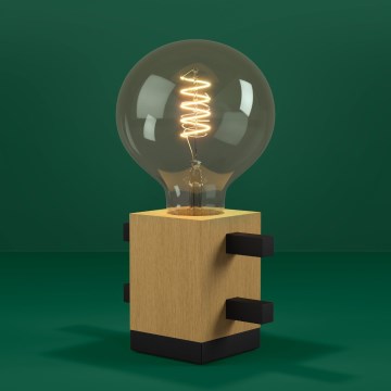 Eglo - Eπιτραπέζιο φωτιστικό 1xE27/40W/230V μαύρο/καφέ