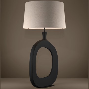 Eglo - Eπιτραπέζιο φωτιστικό 1xE27/60W/230V 88 cm μαύρο/κρεμ