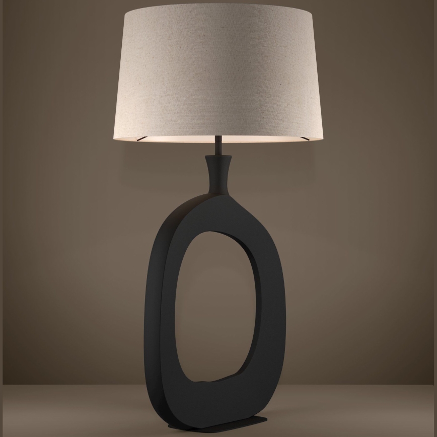 Eglo - Eπιτραπέζιο φωτιστικό 1xE27/60W/230V 88 cm μαύρο/κρεμ