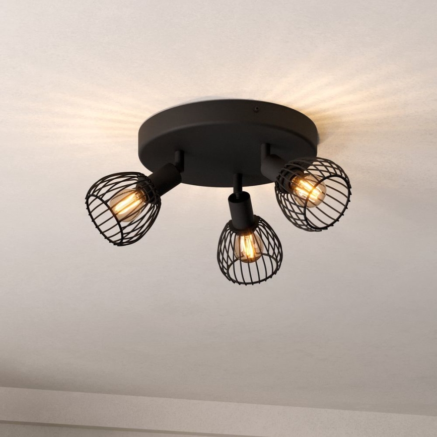 Eglo - Φωτιστικό σποτ 3xE14/40W/230V μαύρο