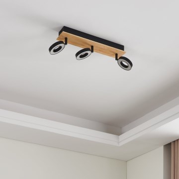 Eglo - Φωτιστικό σποτ LED 3xLED/4,2W/230V μαύρο/καφέ