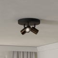 Eglo - Φωτιστικό σποτ για μπάνιο 3xGU10/5W/230V, Ø 25 cm, IP44, μαύρο/καφέ