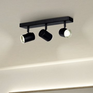 Eglo - Φωτιστικό σποτ μπάνιου 3x GU10 / 5W / 230V IP44, μαύρο