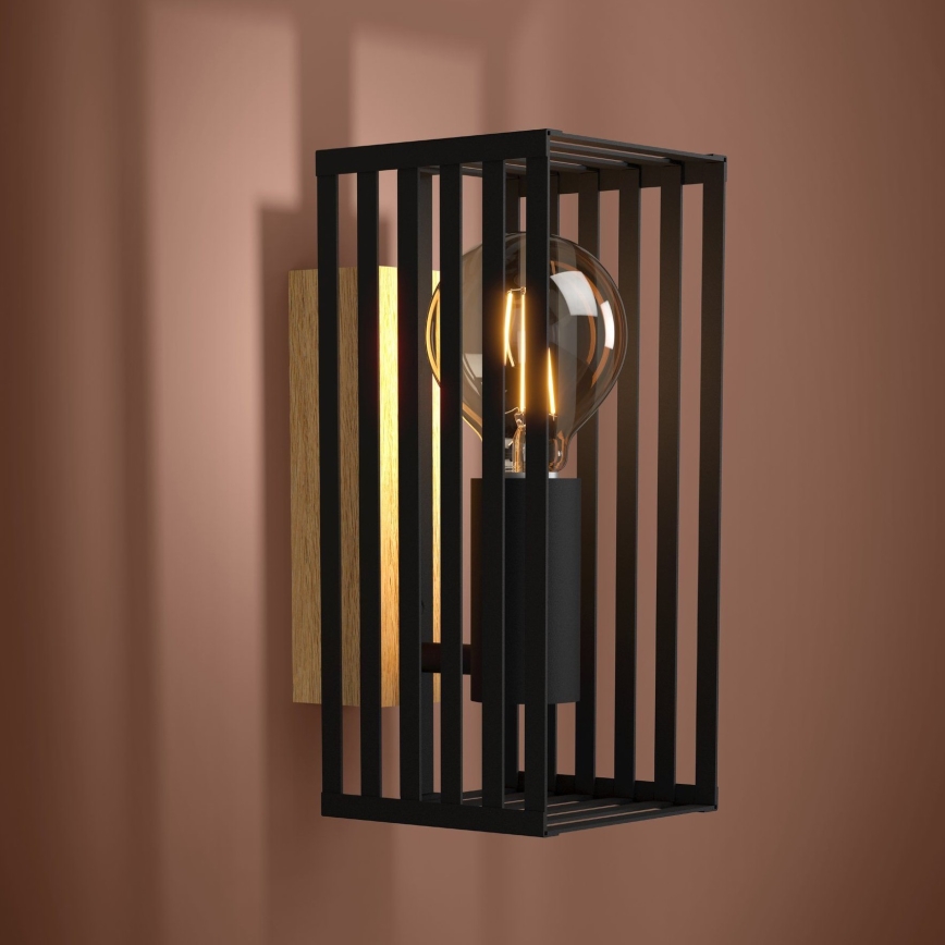 Eglo - Φωτιστικό τοίχου 1xE27/40W/230V μαύρο/καφέ