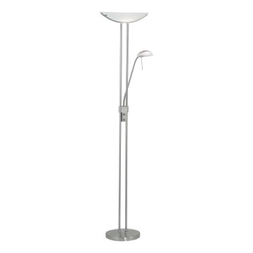 EGLO - Φωτιστικό δαπέδου ντιμαριζόμενο BAYA 1xR7s/230W+1xG9/33W ματ χρώμιο