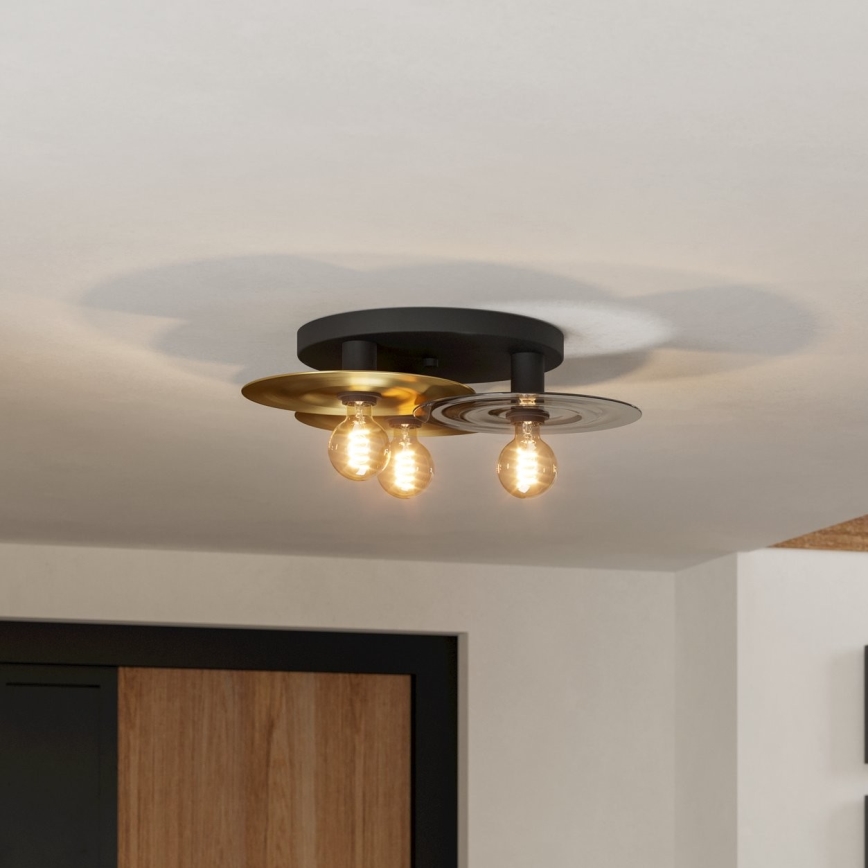 Eglo - Φωτιστικό οροφής 3xE27/40W/230V χρυσό/μαύρο
