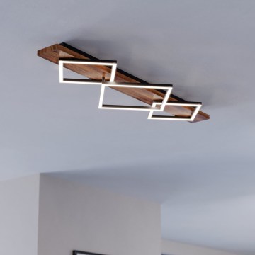 Eglo - Φωτιστικό οροφής LED 2xLED/13W/230V + LED/16W μαύρο/καφέ