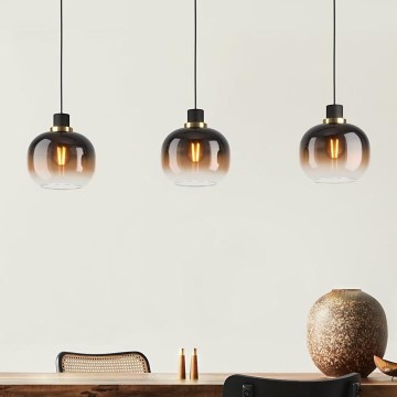 Eglo - Φωτιστικό οροφής με καλώδιο 3xE27/40W/230V καφέ