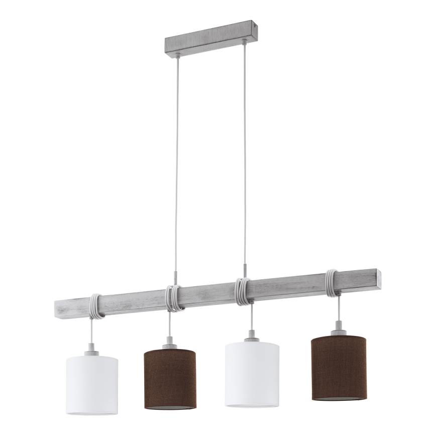 Eglo - Καλώδιο τροφοδοσίας TOWNSHEND 4xE27/60W/230V πεύκο/γκρι