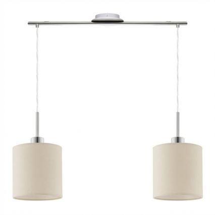 Eglo - Κρεμαστό φωτιστικό LED με καλώδιο TUNJA 2xE27/60W/230V σε κρεμ απόχρωση