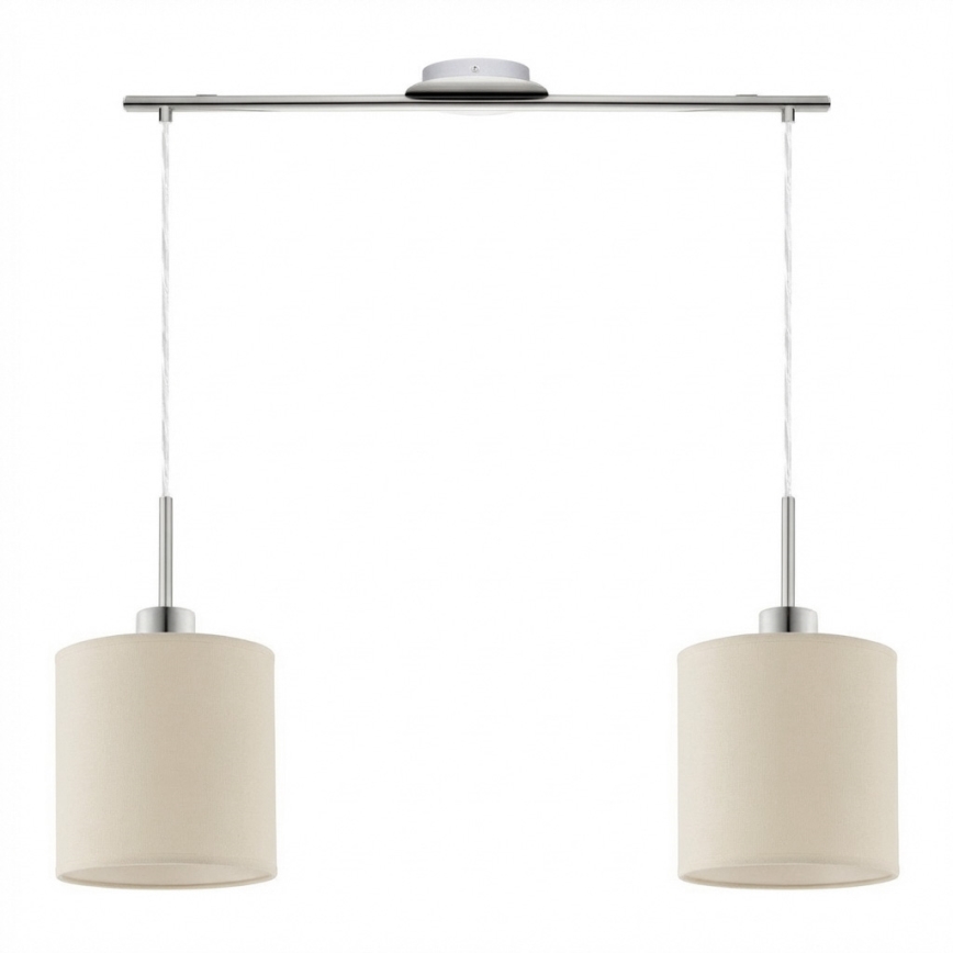Eglo - Κρεμαστό φωτιστικό LED με καλώδιο TUNJA 2xE27/60W/230V σε κρεμ απόχρωση