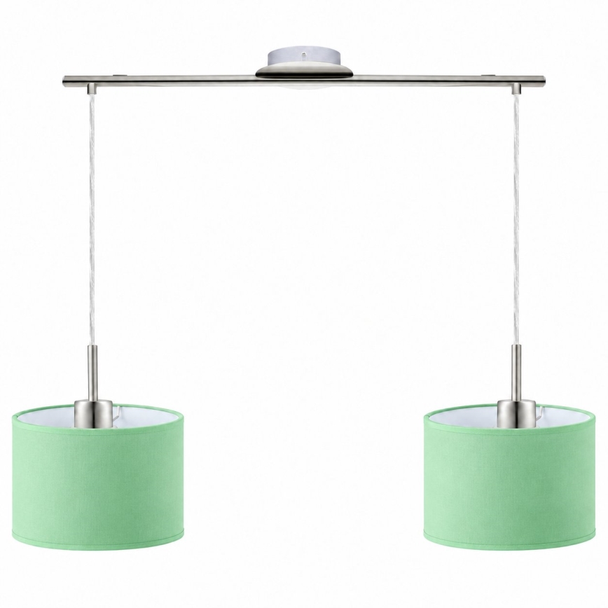 Eglo - Κρεμαστό φωτιστικό LED με καλώδιο TUNJA 2xE27/60W/230V ματ χρώμιο/πράσινο