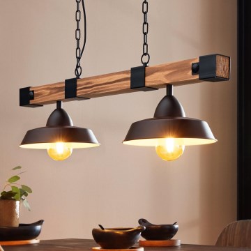 Eglo - Κρεμαστό φωτιστικό με αλυσίδα 2xE27/60W/230V