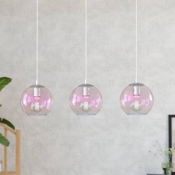 Eglo - Κρεμαστό φωτιστικό με καλώδιο 3xE27/60W/230V γυαλιστερό χρώμιο