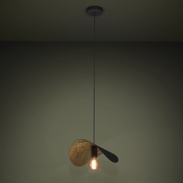 Eglo - Κρεμαστό φωτιστικό οροφής 1xE27/40W/230V 41 cm μαύρο/χρυσό