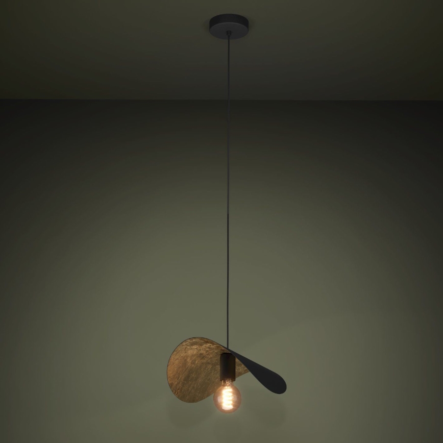 Eglo - Κρεμαστό φωτιστικό οροφής 1xE27/40W/230V 41 cm μαύρο/χρυσό