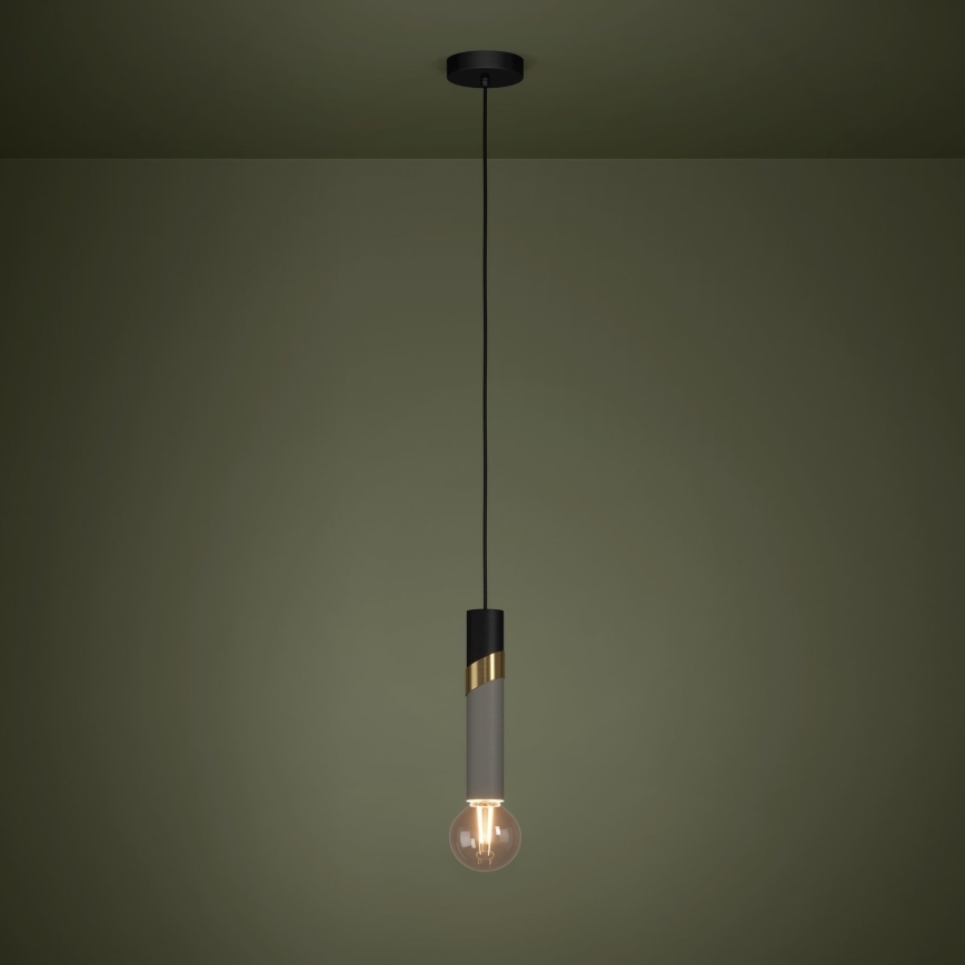 Eglo - Κρεμαστό φωτιστικό οροφής 1xE27/40W/230V μαύρο/χρυσό