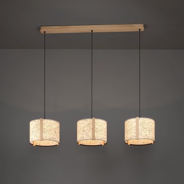 Eglo - Κρεμαστό φωτιστικό οροφής 3xE27/25W/230V μπεζ