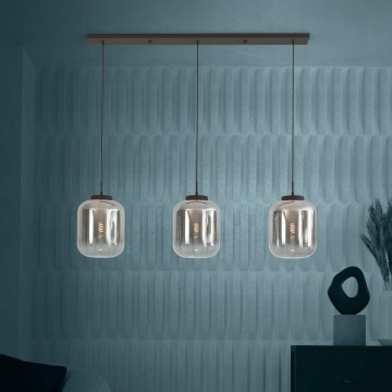 Eglo - Κρεμαστό φωτιστικό οροφής 3xE27/40W/230V φιμέ