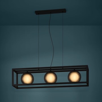 Eglo - Κρεμαστό φωτιστικό οροφής 3xE27/40W/230V φιμέ/μαύρο
