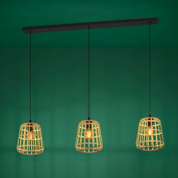 Eglo - Κρεμαστό φωτιστικό οροφής 3xE27/40W/230V μπαμπού
