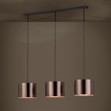 Eglo - Κρεμαστό φωτιστικό οροφής 3xE27/60W/230V χαλκός