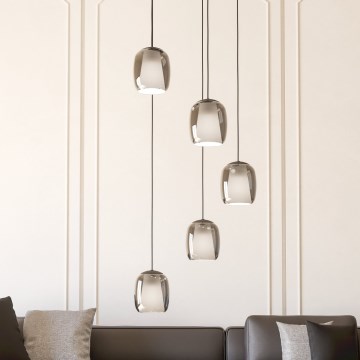 Eglo - Κρεμαστό φωτιστικό οροφής 5xE27/28W/230V γκρι