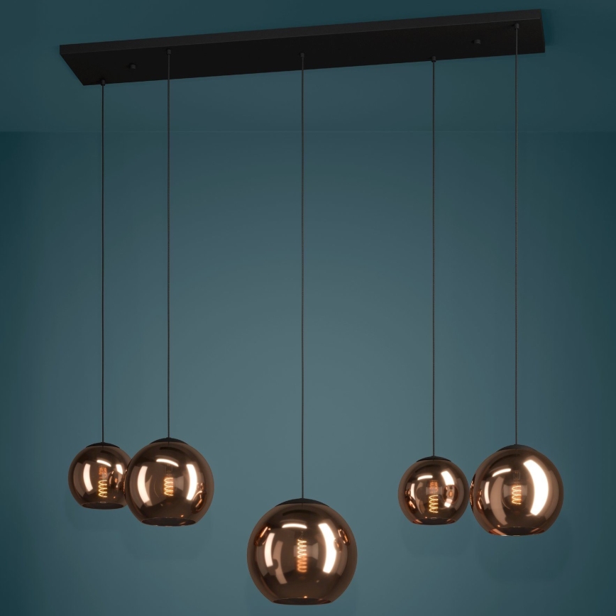 Eglo - Κρεμαστό φωτιστικό οροφής 5xE27/40W/230V χαλκός