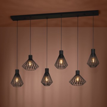 Eglo - Κρεμαστό φωτιστικό οροφής 6xE27/40W/230V μαύρο