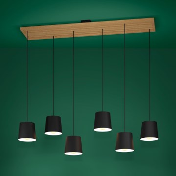 Eglo - Κρεμαστό φωτιστικό οροφής 6xE27/40W/230V μαύρο/καφέ