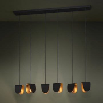 Eglo - Κρεμαστό φωτιστικό οροφής 6xE27/40W/230V μαύρο/χρυσό