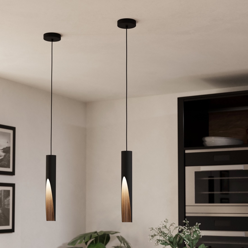 Eglo -  Κρεμαστό φωτιστικό οροφής LED 1xGU10/4,5W/230V 3000K μαύρο/καφέ