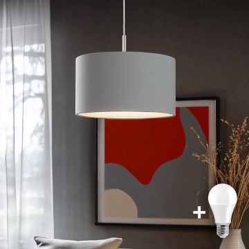 Eglo -  Κρεμαστό φωτιστικό οροφής LED TUNJA 1xE27/60W/230V γκρι