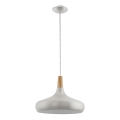 Eglo - Κρεμαστό φωτιστικό οροφής 1xE27/40W/230V διάμετρος 40 cm ασημί