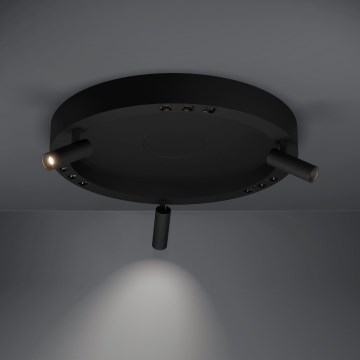 Eglo - LED Dimmable φωτιστικό οροφής 3xLED/8W/230V + 3xLED/8,5W 3000K μαύρο + τηλεχειριστήριο