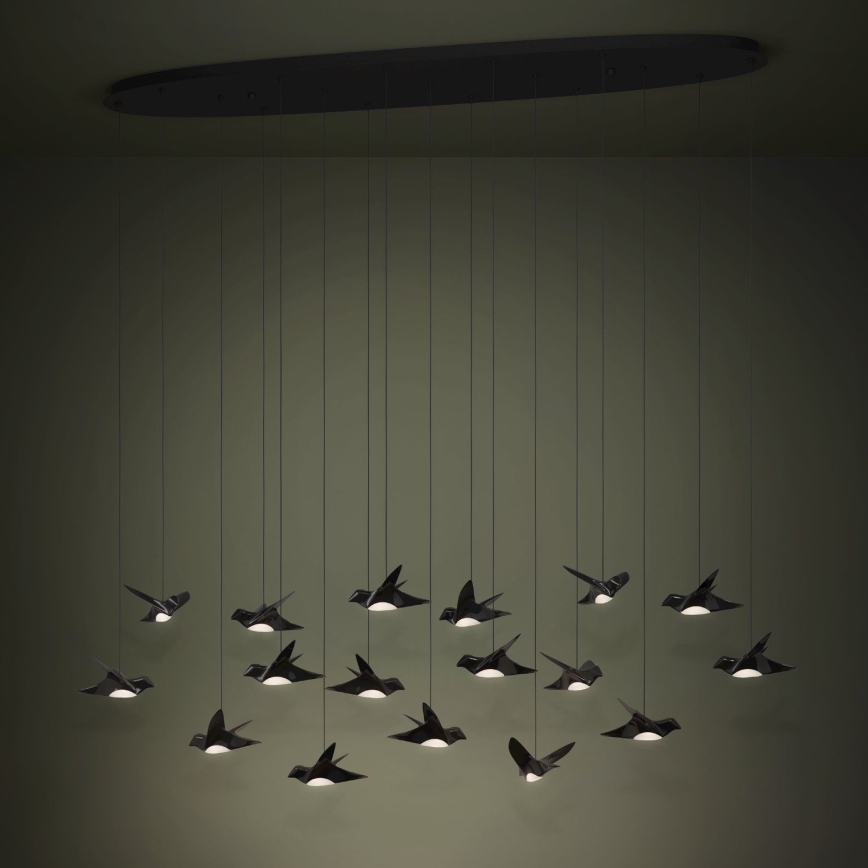 Eglo - Led Dimmable κρεμαστό φωτιστικό οροφής 17xLED/3W/230V 3000K μαύρο