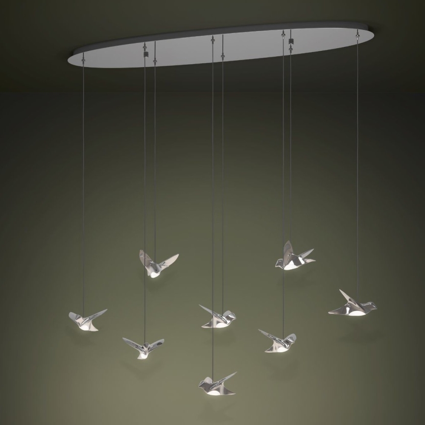 Eglo - Led Dimmable κρεμαστό φωτιστικό οροφής 8xLED/4,2W/230V 3000K γυαλιστερό χρώμιο