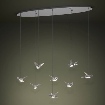 Eglo - Led Dimmable κρεμαστό φωτιστικό οροφής 8xLED/4,2W/230V 3000K γυαλιστερό χρώμιο